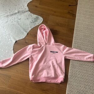 White fox hoodie pink and navy
